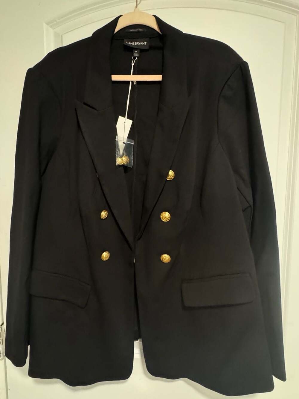 Lane Bryant Ponte Blazer 4X Size 26 NWT Gold Button Career Chic Jacket